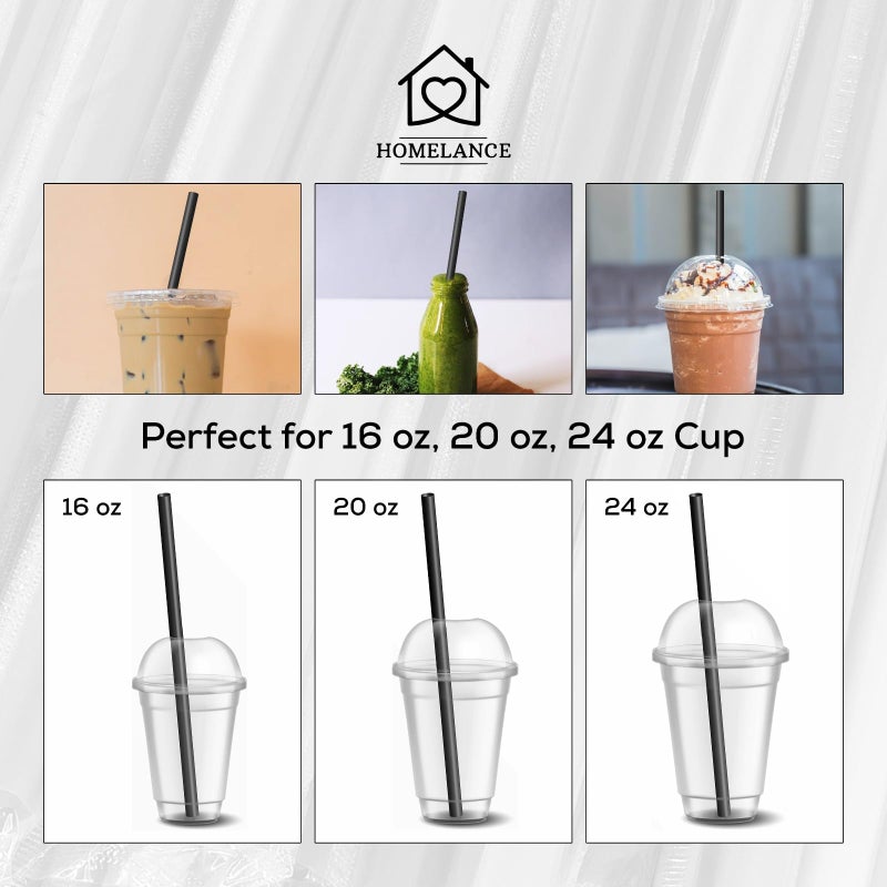 Homelance 400 Pcs Black Colors Jumbo Smoothie Straws Disposable Milkshake Straws Jumbo, Bubble Tea Straw For Cakes, Disposable Smoothie Straw Individually Wrapped (0.43" Wide X 9.84" Long) - Image 4
